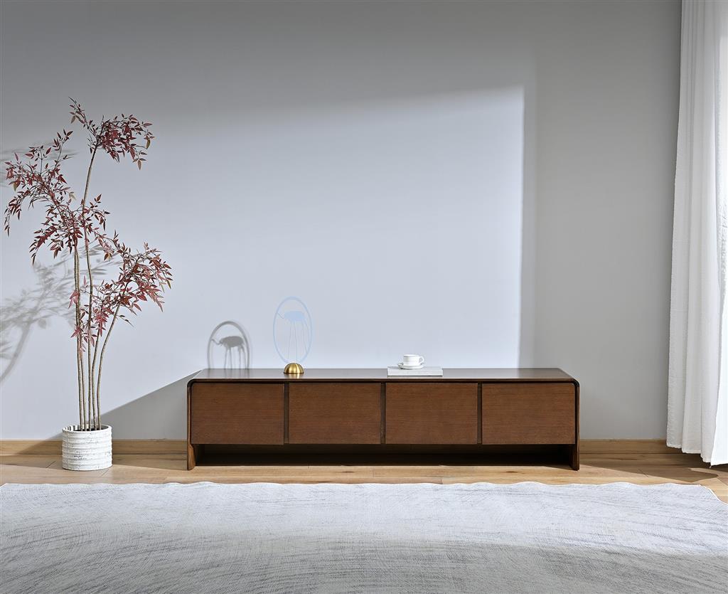 Walden 4 Door Entertainment Unit 180cm - Warm Walnut