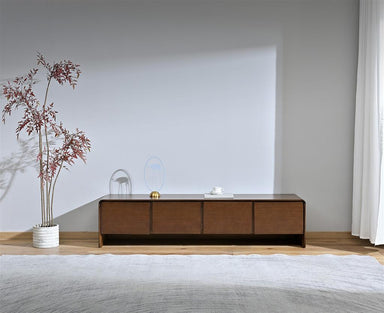 Walden 4 Door Entertainment Unit 180cm - Warm Walnut