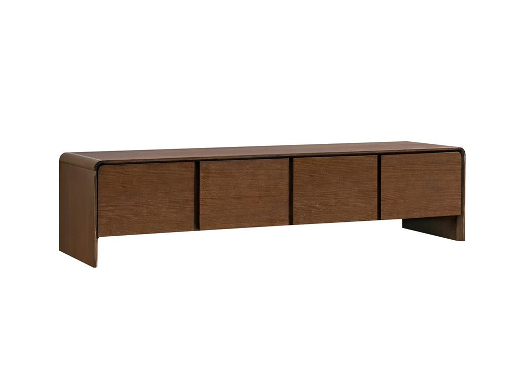 Walden 4 Door Entertainment Unit 180cm - Warm Walnut