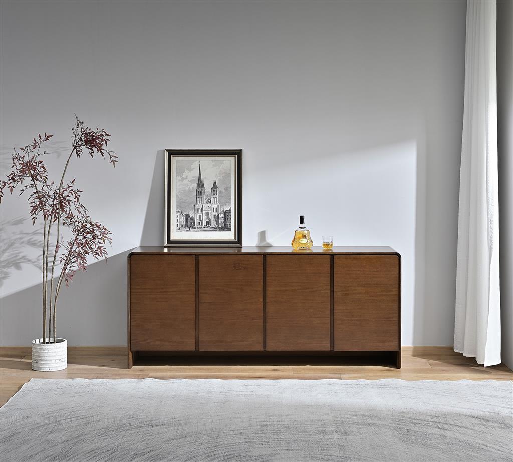 Walden 4 Door Entertainment Unit 180cm - Warm Walnut