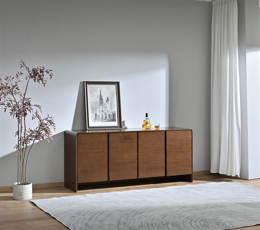 Walden 4 Door Entertainment Unit 180cm - Warm Walnut