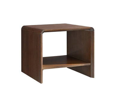 Walden Lamp Table with Shelf - Warm Walnut