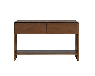 Walden 2 Drawer Console Table - Warm Walnut