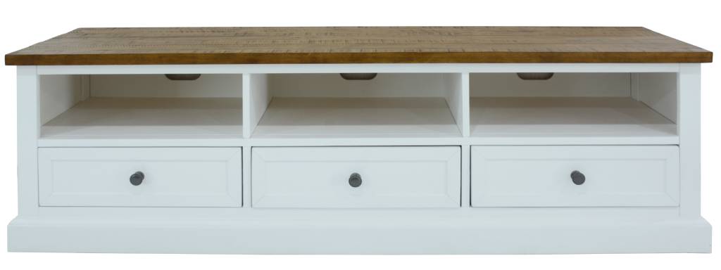 Montreal Large TV Unit - Oak/ White