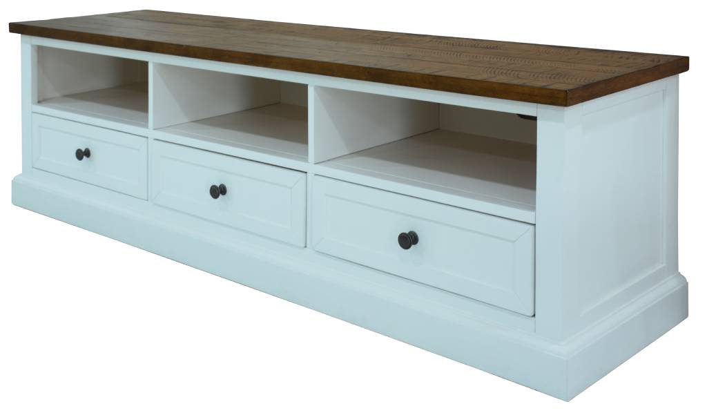 Montreal Large TV Unit - Oak/ White