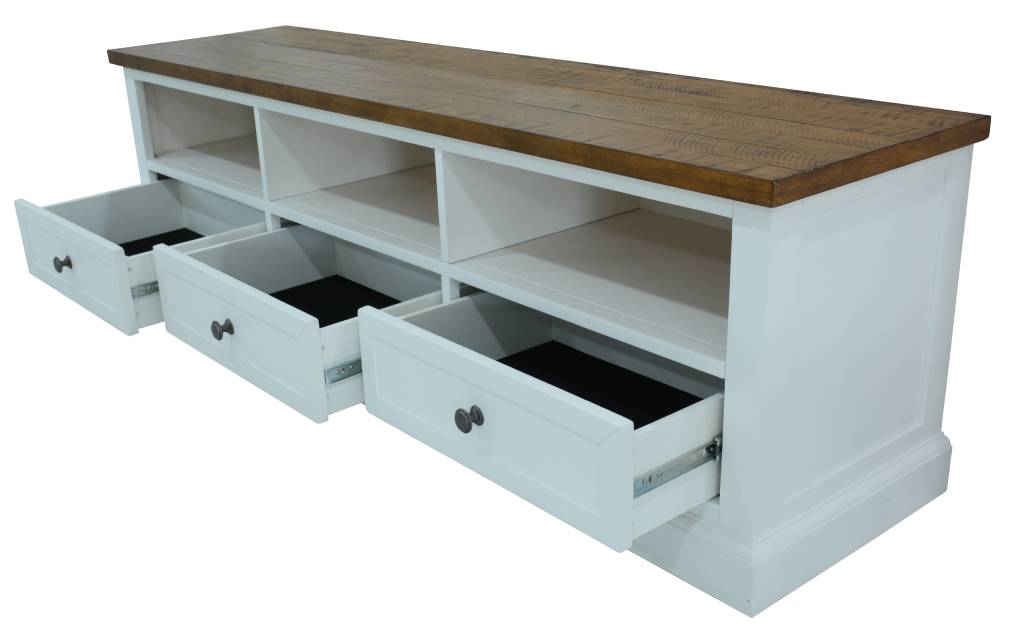 Montreal Large TV Unit - Oak/ White