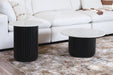 Annecy Marble Round Coffee Table 70cm - Black/White