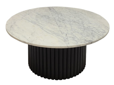 Annecy Marble Round Coffee Table 70cm - Black/White