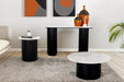 Annecy Marble Round Lamp Table 50cm - Black/White