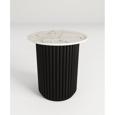 Annecy Marble Round Lamp Table 50cm - Black/White