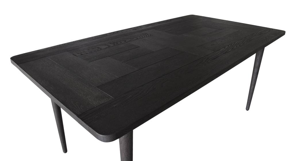 Obsidian Parquet Dining Table 180cm - Black