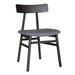 Obsidian Oak Dining Chair with Fabric Seat - Black