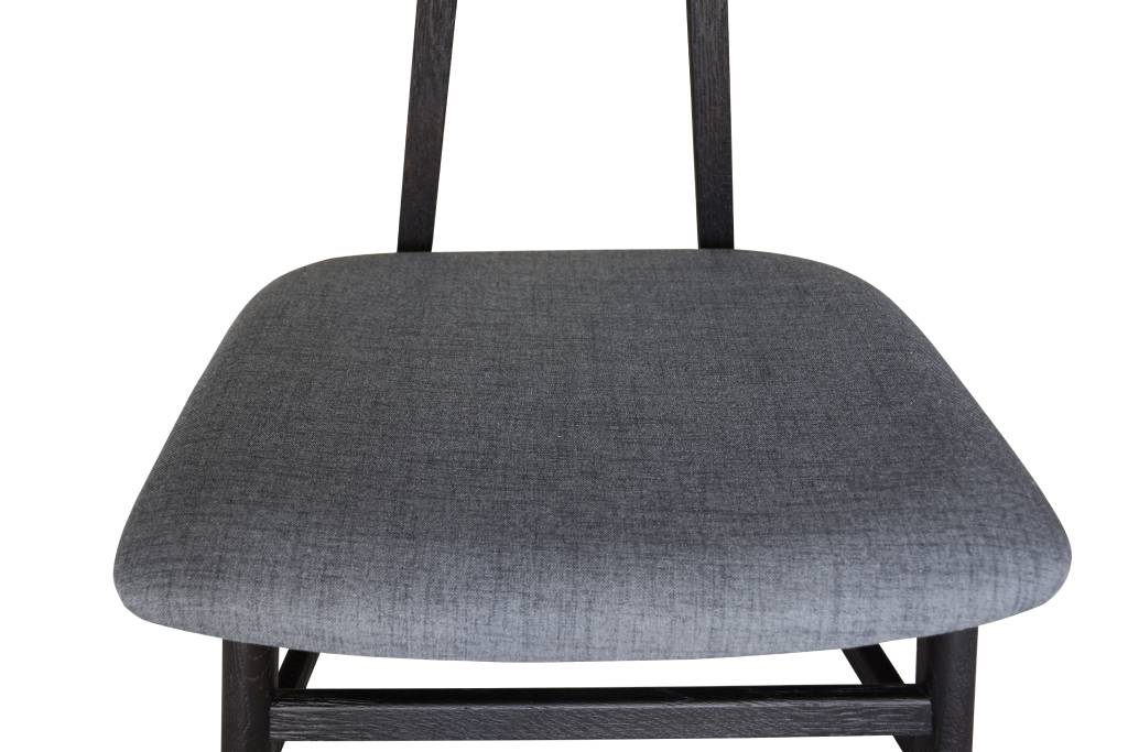 Obsidian Oak Dining Chair with Fabric Seat - Black