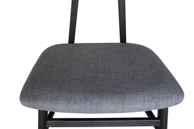 Obsidian Oak Dining Chair with Fabric Seat - Black