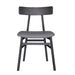 Obsidian Oak Dining Chair with Fabric Seat - Black