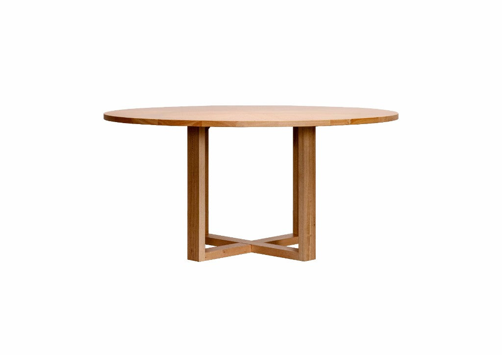 Perisher Round Parquet Dining Table 160cm - Natural