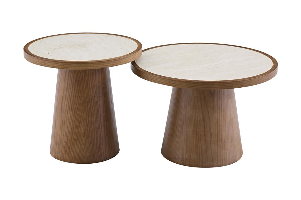 Sahara Travertine Nesting Coffee Tables Set of 2