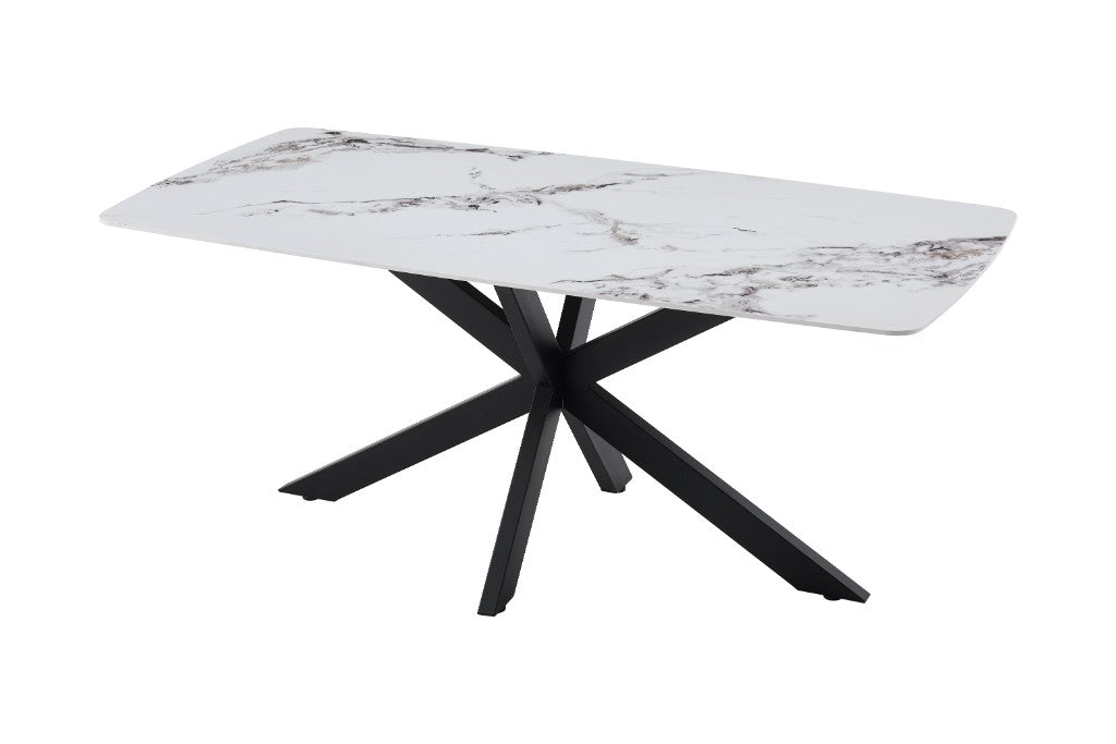 Calacatta Sintered Stone Dining Table 180cm - White