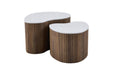Mesa Travertine Look Nesting Coffee Tables Set of 2