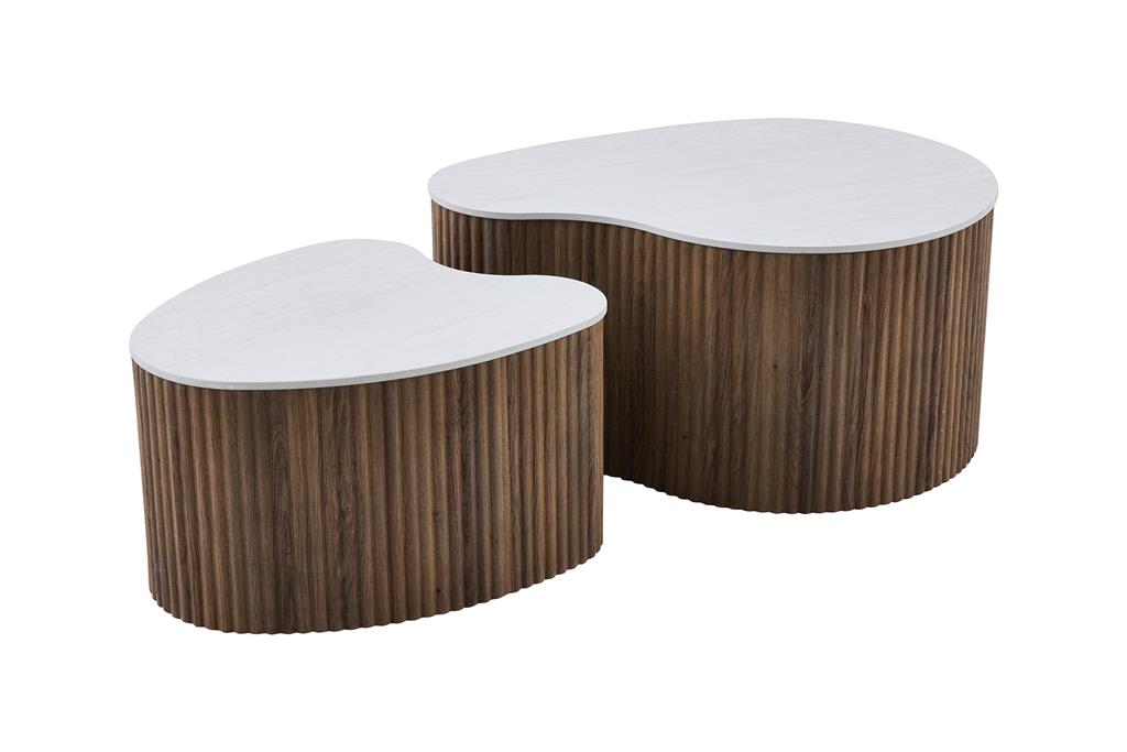 Mesa Travertine Look Nesting Coffee Tables Set of 2
