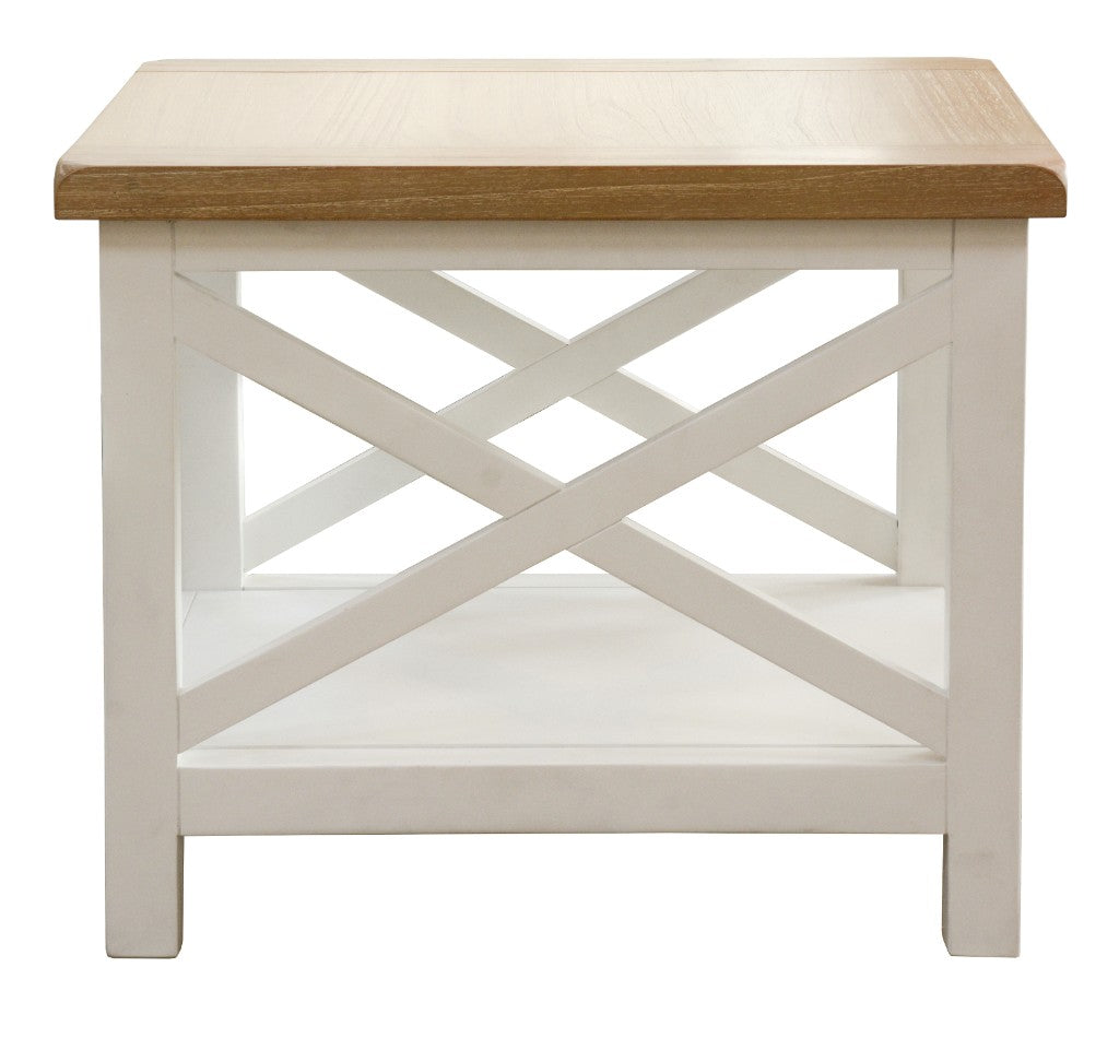 Driftwood Lamp Table - Oak/White