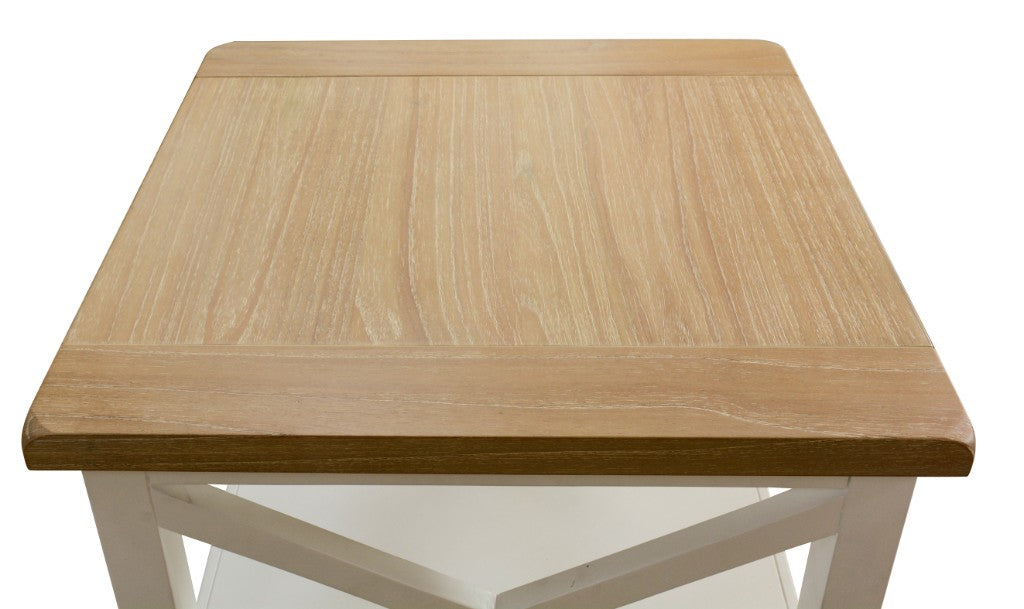 Driftwood Lamp Table - Oak/White