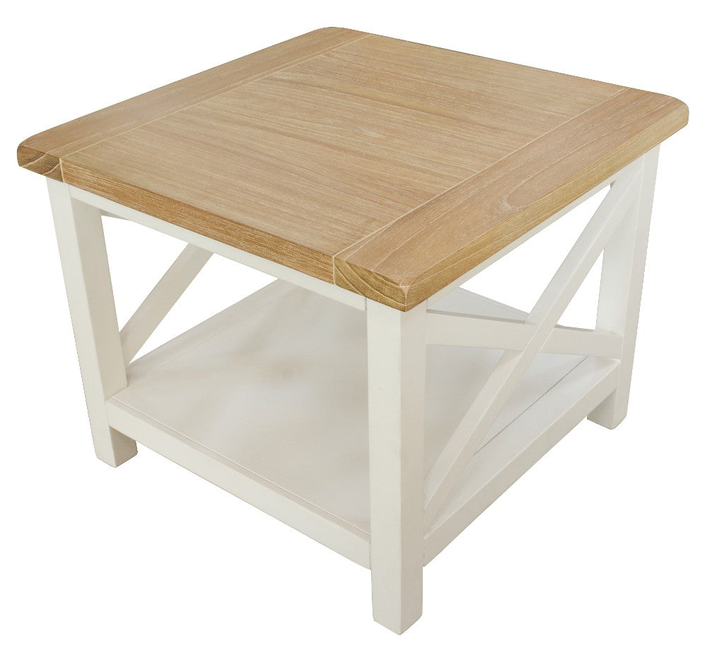 Driftwood Lamp Table - Oak/White