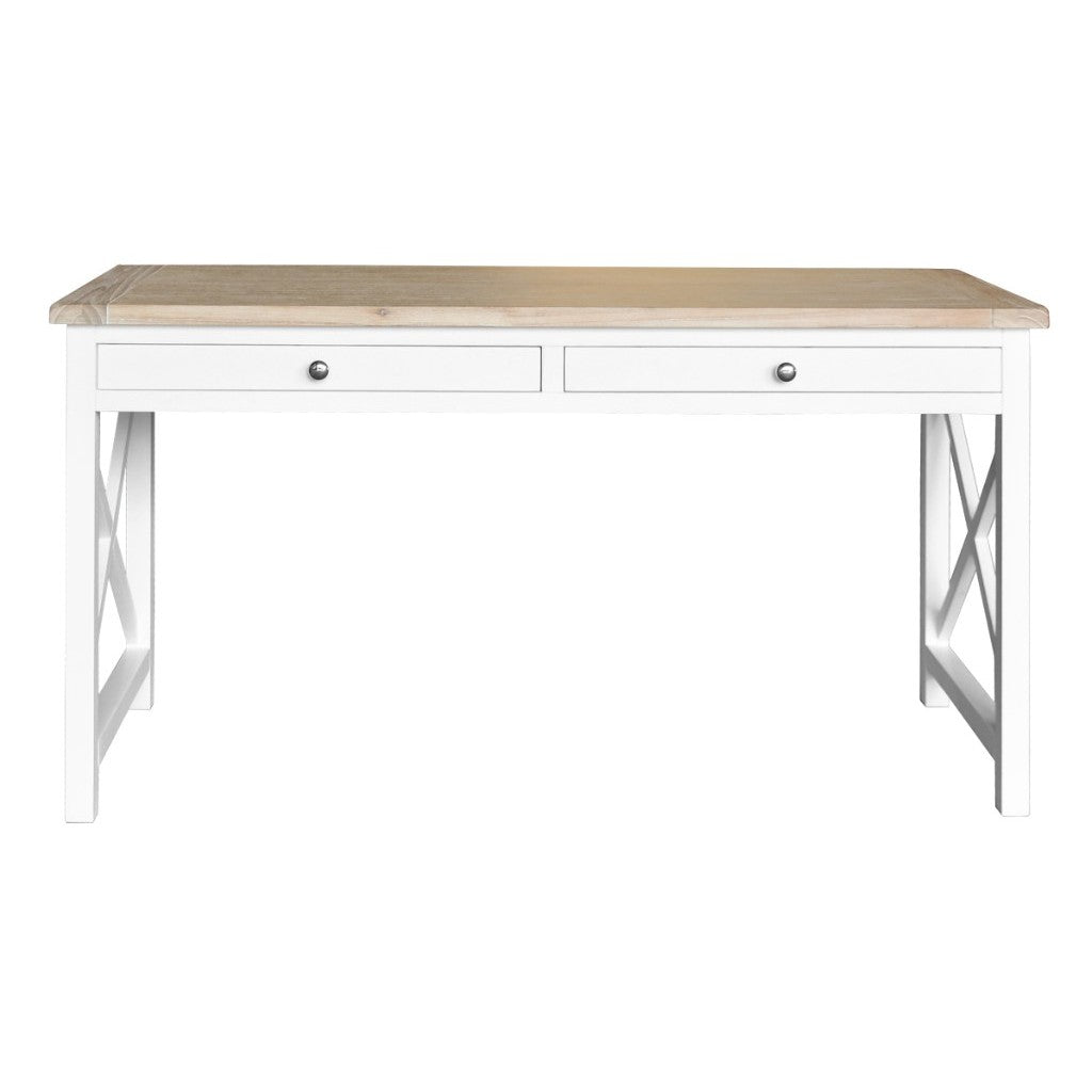 Driftwood 2 Drawer Desk - Oak/White