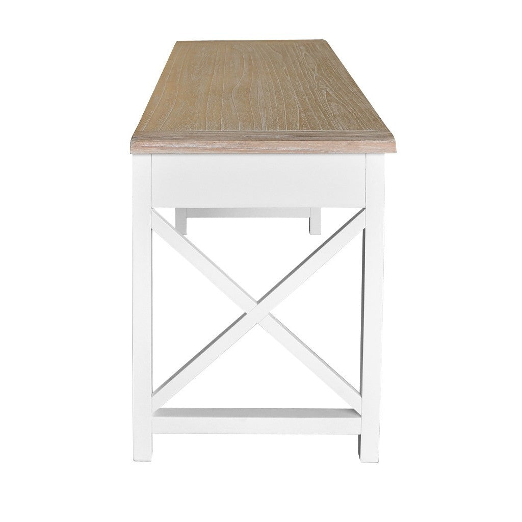 Driftwood 2 Drawer Desk - Oak/White
