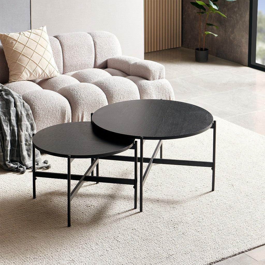 Tribeca Nesting Coffee Tables Set of 2 - Black