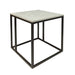 Carrara Marble Lamp Table - Black/White