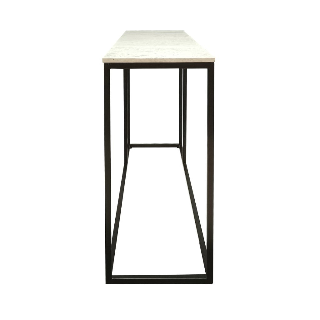 Carrara Marble Console Table - Black/White