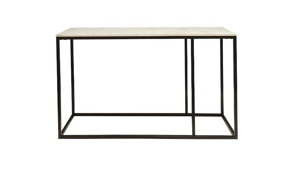 Carrara Marble Console Table - Black/White