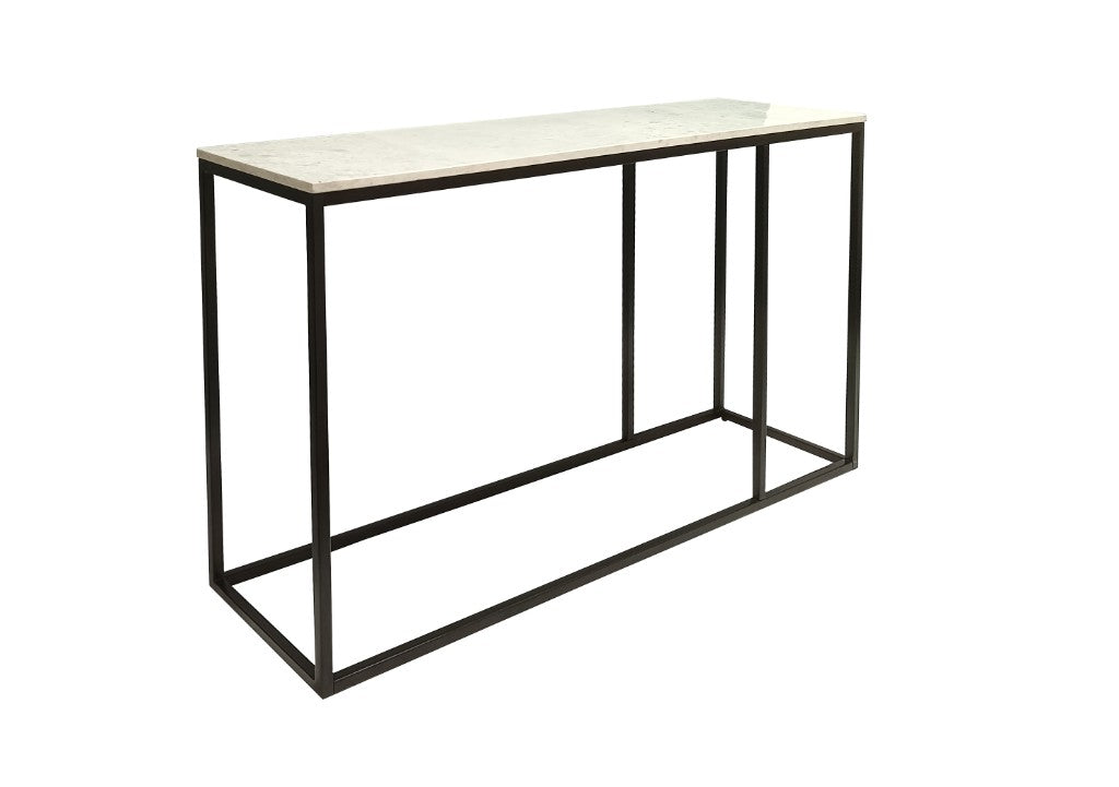 Carrara Marble Console Table - Black/White