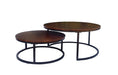 Talia Round Nesting Coffee Tables Set of 2 - Walnut/Black