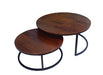Talia Round Nesting Coffee Tables Set of 2 - Walnut/Black