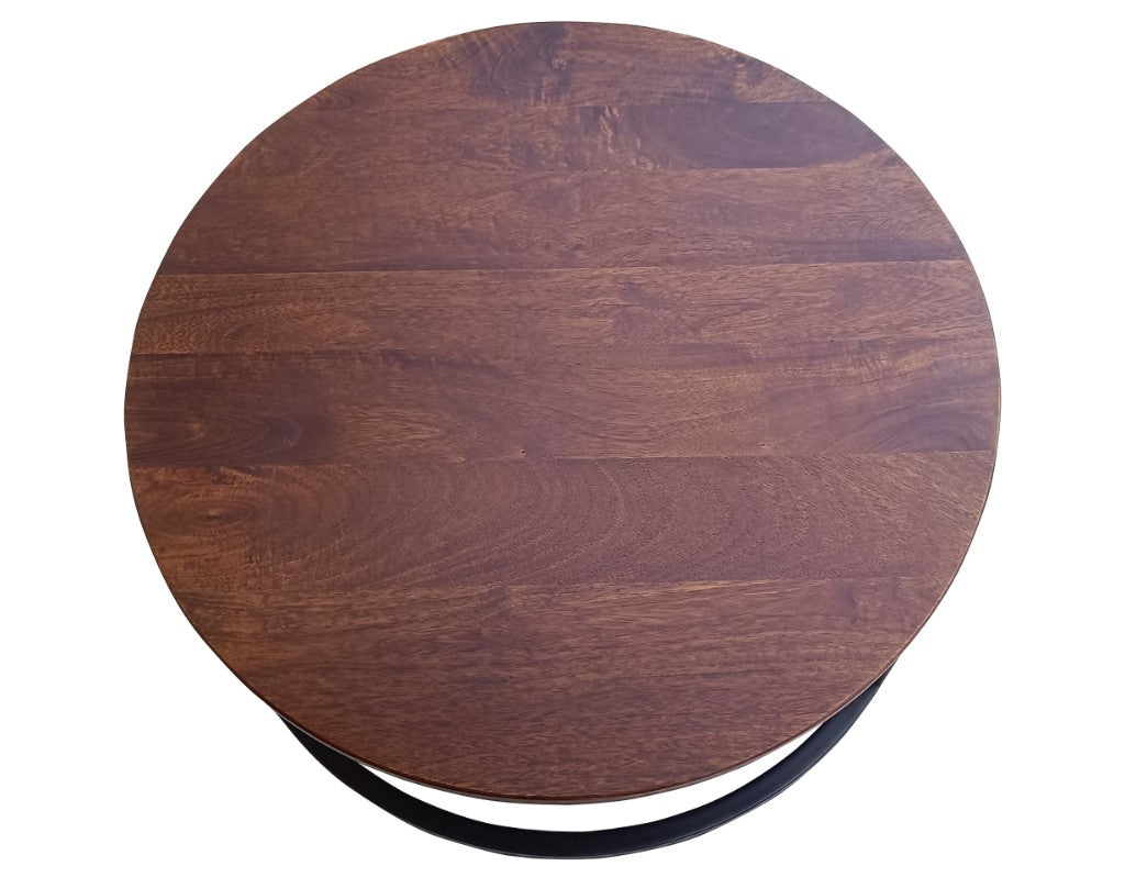 Talia Round Nesting Coffee Tables Set of 2 - Walnut/Black