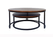 Talia Round Nesting Coffee Tables Set of 2 - Walnut/Black
