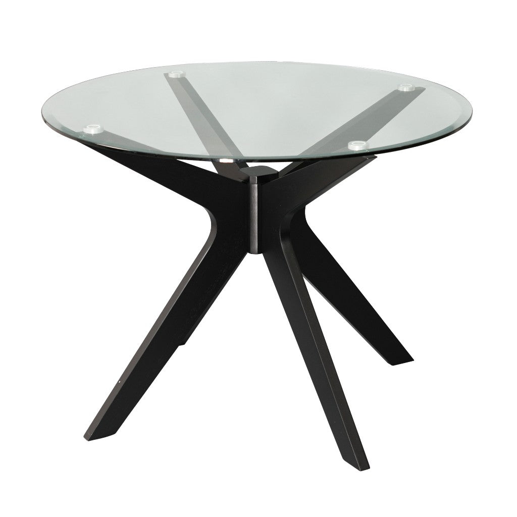 Soho Round Glass Dining Table 100cm - Black