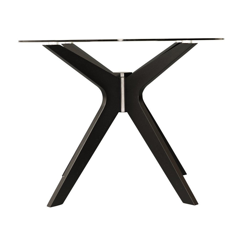 Soho Round Glass Dining Table 100cm - Black