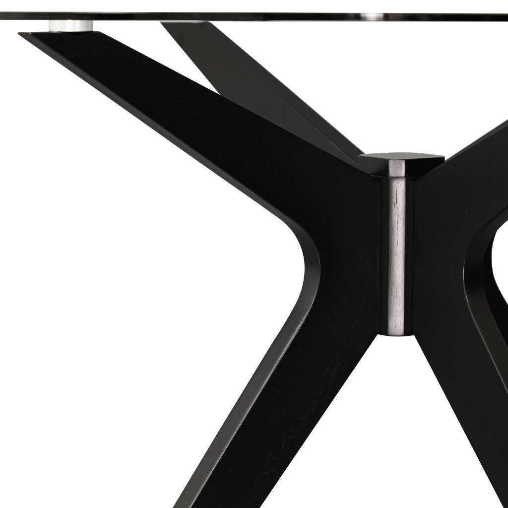 Soho Round Glass Dining Table 100cm - Black