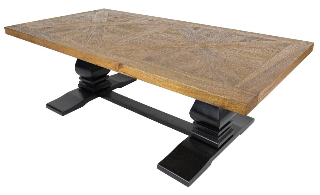 Velino Parquet Coffee Table - Oak/Black
