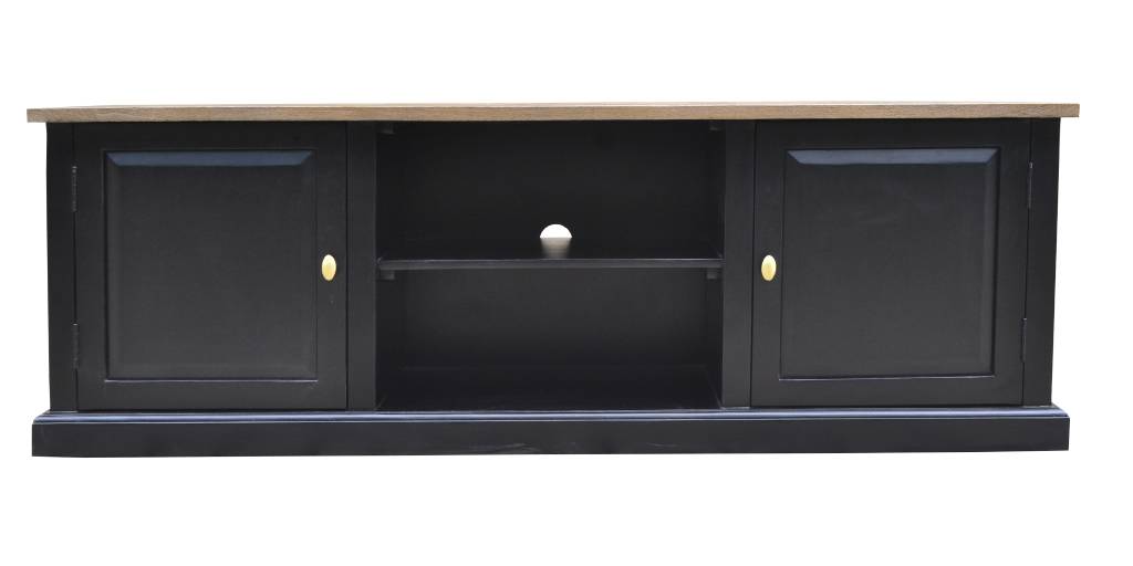 Velino 2 Drawer 1 Shelf TV Unit - Oak/Black