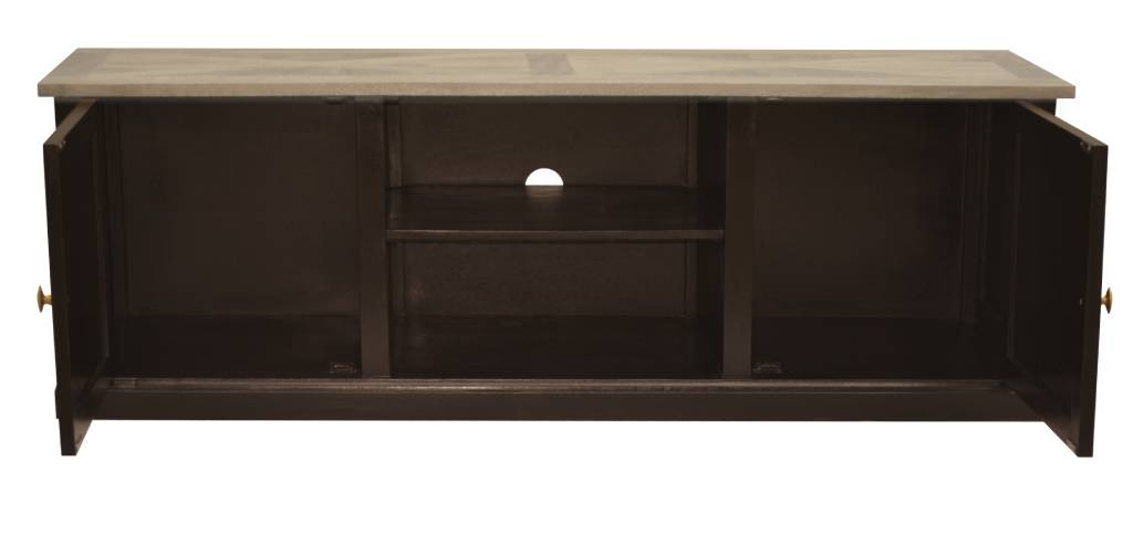 Velino 2 Drawer 1 Shelf TV Unit - Oak/Black