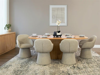 Ashby 7 Piece 2.2m Dining Set with 6 Swivel Chairs