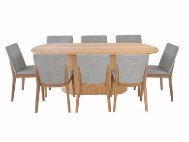 Ashby 2.2m Messmate Dining Table with 8 Chairs