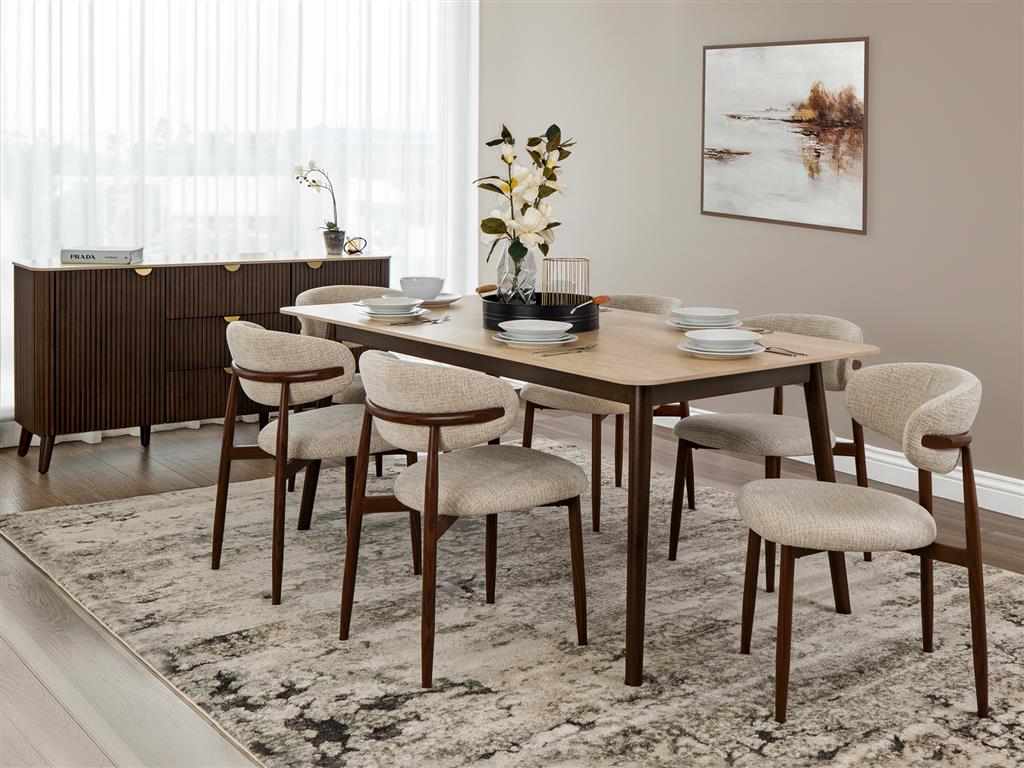 Tavana 7 Piece Sintered Stone Dining Set with 6 Chairs