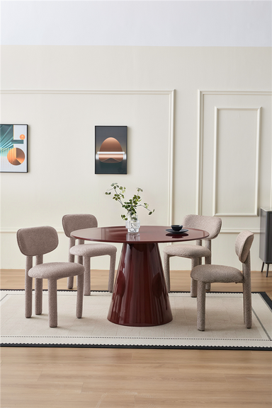 Cerise 5 Piece Round Dining Set - Cherry