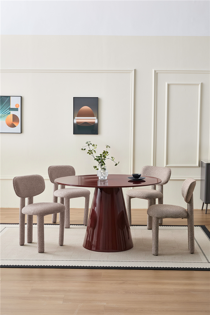 Cerise 5 Piece Round Dining Set - Cherry