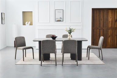 Vela 7 Piece Dining Set - Aubergine